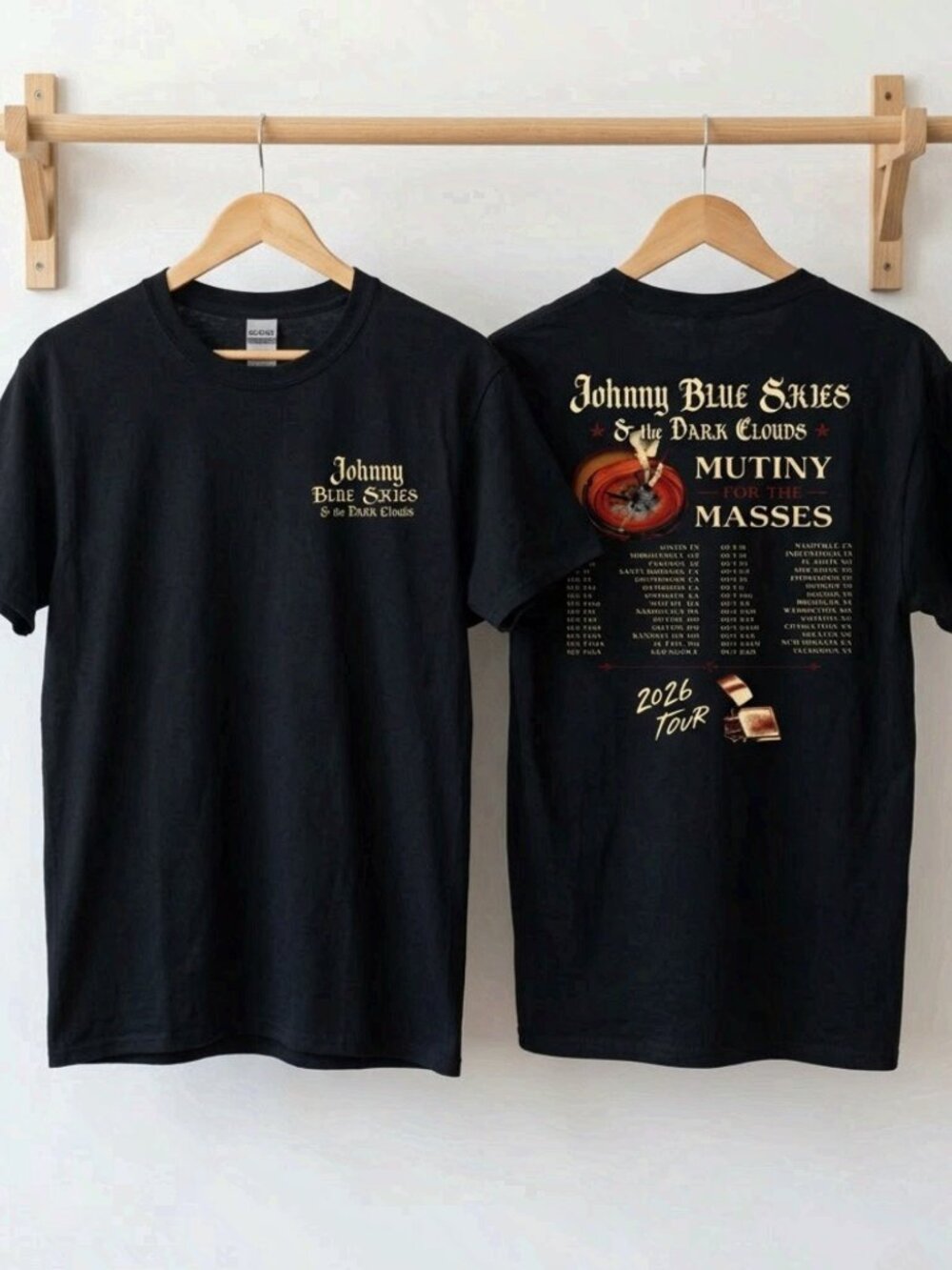 New!Johnny Blue Skies Dark Clouds Tour 2026 T-Shirt Concert Merch Reprint